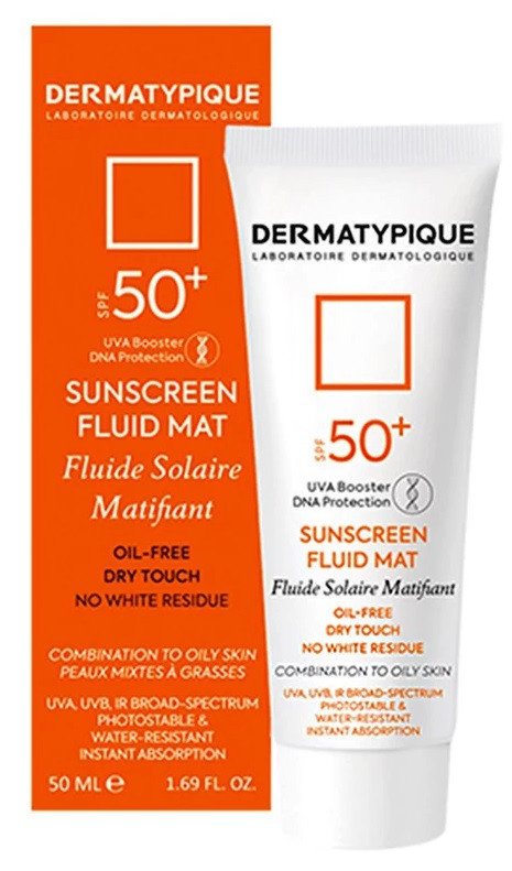 فلویید ضد آفتاب بی رنگ پوست چرب درماتیپیک SPF50 Dermatypique Sunscreen Fluid Matt SPF50